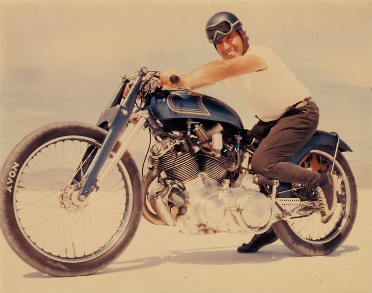 Marty Dickerson in 1953 Bonneville, record raised to 147.85 MPH, stood for 20 years Courtesy of Marty Dickerson