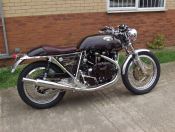 Dunhill wanted something different, "a touch of class", a bike which had the appeal of the Cafe Racer without the racing background. So was born the Sport GT. One of the three bikes was more widely used in the UK for the promotion of the brand in magazines and old vehicles rallies.