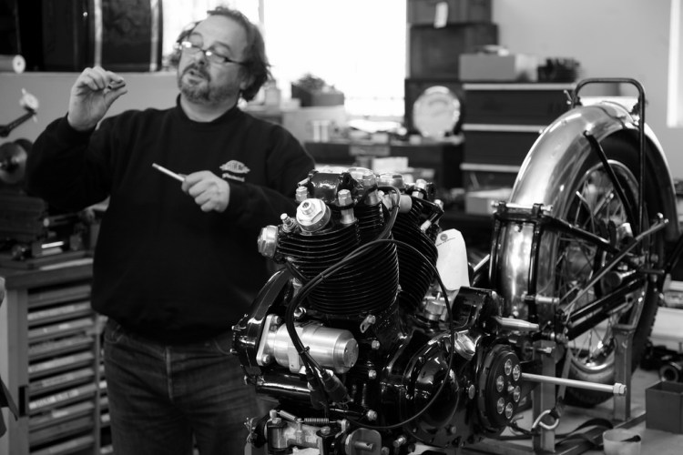 Patrick do not hesitate to work in the workshop, although he trend to focus on restoration only. © David McCairley