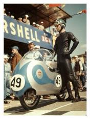 Tarquinio Provini and his 1957 Works 125cc DOHC Mondial.