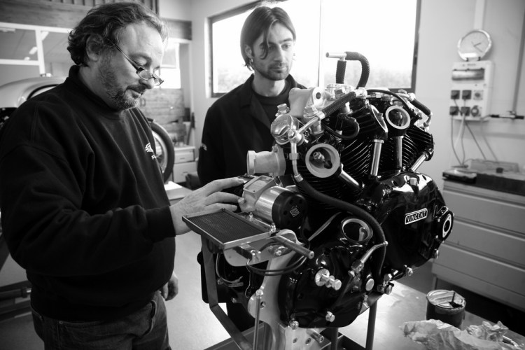 A Black Shadow engine about to be finished and fitted back in the rolling frame. © David McCairley
