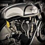 The Manx engine has been modified to road spec, including a decompressor. The Quaife 5 speed gearbox has a kick start. © Patrick Douki