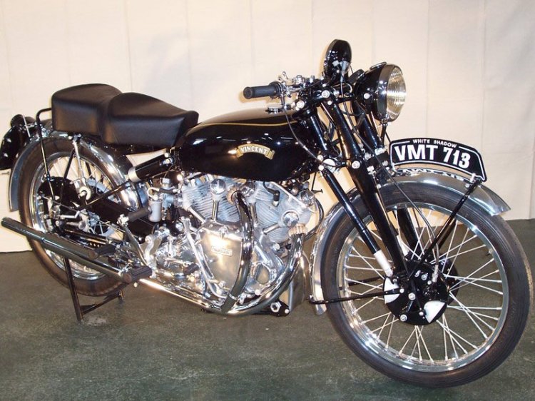 C As the only 15 White Shadow ever made. The specification was a Black Shadow with an unpainted engine, for the customers asking for the classic look of the Rapide. This model is not stock because of the aluminum rims and the front brakes.