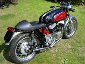 NORDIAN Quite a surprise to see this bike, wonder how the Chief transformed in a Cafe Racer works; belonging to Allen Goldwater.