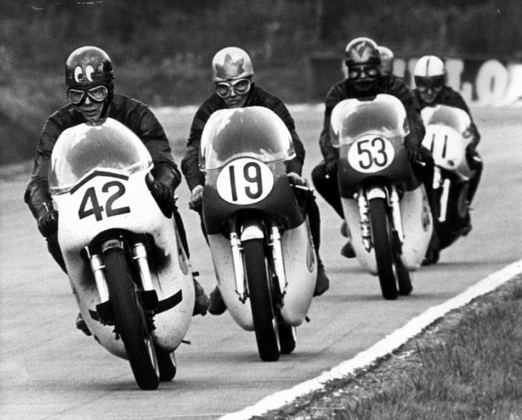 18.John Cooper (42) preceding Bill Ivy (19) and Paddy Driver (53) Active racing1964 - 1972