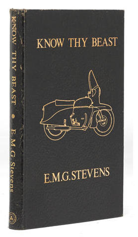 K As “Know thy Beast”, from E.M.G. Stevens: a complete and detailed information on the restoration and maintenance of postwar Vincent motorcycles. This original edition was sold $350 at Bonhams, but you can find earlier versions for a more reasonable price.
