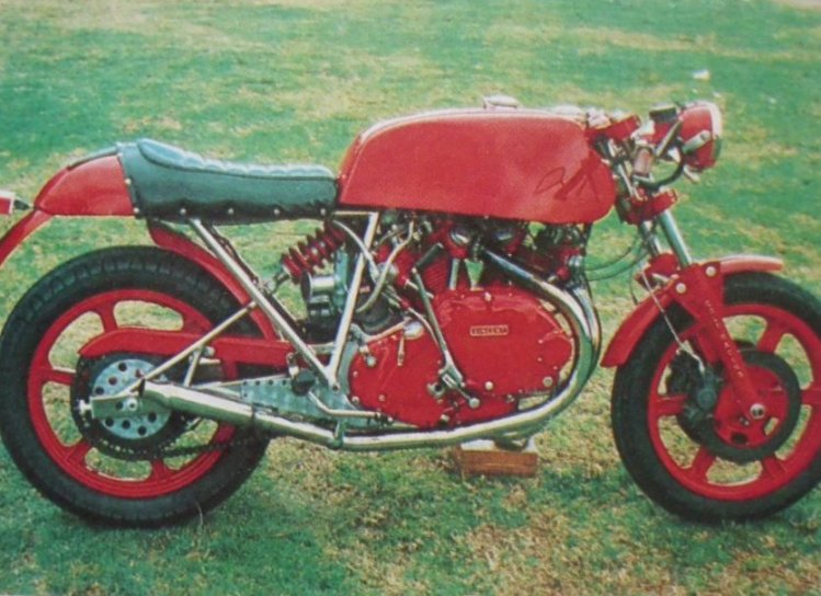 This is the second bike that Terry Prince made in 1983 with the mono shock frame. He used Egli forks as he was the agent for Egli products. The owner wanted everything Red. It was sold a couple of times, and was re-built with carbon fibre. The last owner was Arthur Farrell in the U.K.