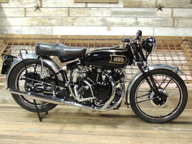 B As a 1000 Black Shadow Series B; if you like the Series B with its Brampton fork, this is the one to get. Beside the black painted engine, the specification includes, larger carburetor (1 1/8 instead of 1 1/16 with a brass front one), polished con-rods, flywheel, valve rockers, combustion chambers and ports, not to mention the famous 5’ Shadow clock and larger finned brakes.