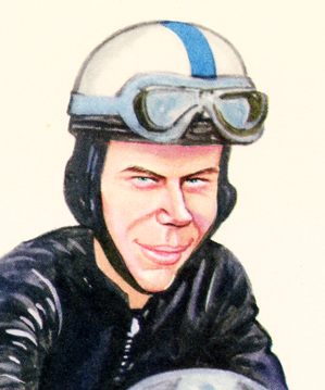 I did not find color pictures of John Surtees basin as he switched to Formula 1 in 1961 and subsequently was always wearing a Jet. But here is how his basin looked