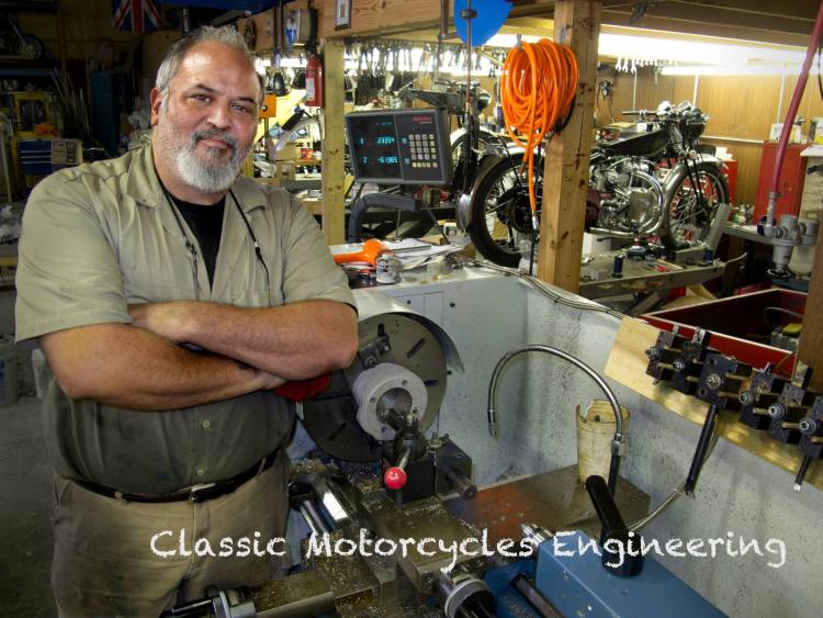 GLENN BEWLEY’S CLASSIC MOTORCYCLE ENGINEERING USA (Tennessee) Full line of services for Vincents from restorations to component rebuilds Address: for security, disclosed after customer relationship initiated Phone: 423 257 5200 (Own by Glenn Bewley) Email: GB@ClassicMotorcycleEngineering.com Website: www.ClassicMotorcycleEngineering.com