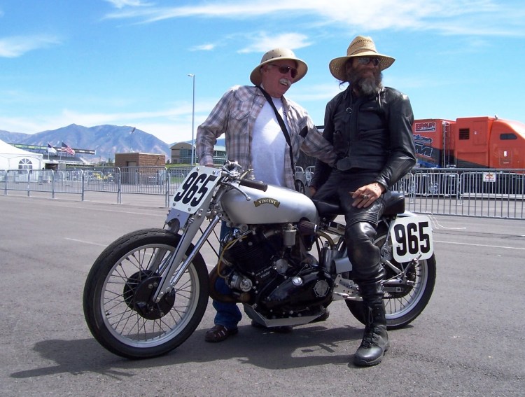 Marty Dickerson and Ken Genecco  with the ex-Marty's Grey Flash.