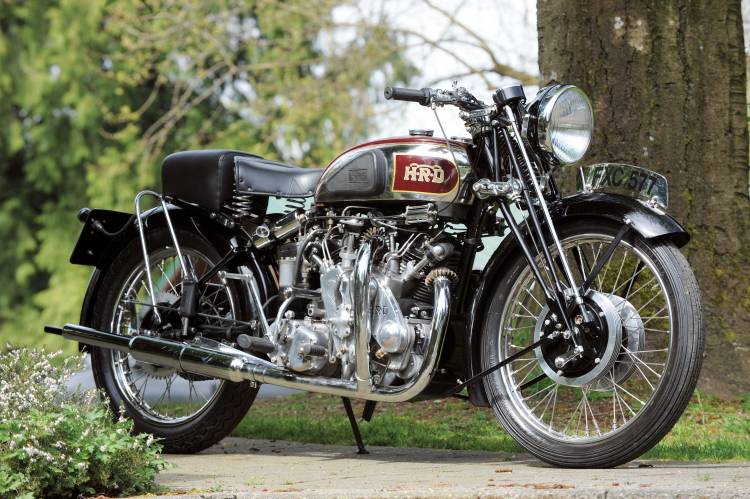 Look at this first motorcycle; nothing wrong with her, this is just a nearly standard (see comments below) 1939 Series A Rapide, one of the 78 ever produced before WWII. But look at the next one with this picture in mind…