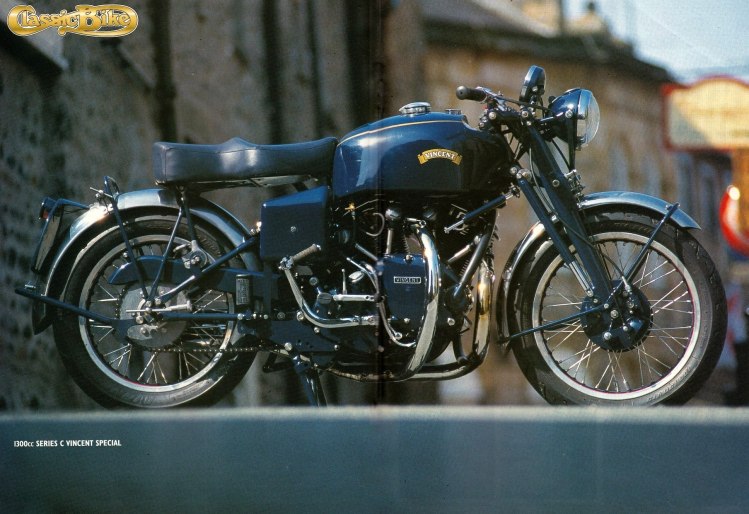 A unique model as well. This 1300 Blue Shadow was assembled in 2001 by Steve Tonkin as an attempt to make the fastest Standard frame street Vincent. (Non-stock color)