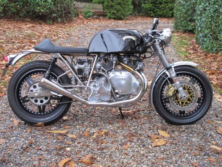 For sale at Classic Super Bikes in the UK This 1954 Black Shadow engine in what may be a Cheney frame, says the description. Indeed, the rear footpeg frame loops were not usually done by Cheney. Asking price: £59,950 http://www.classicsuperbikes.co.uk/catalogue/Bikes-for-sale/Egli-Vincent.html