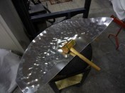 Then count long, long hours of forming with a mallet and a bench or a Chinese wheel which is a great tool, but you get the point, unless you learn this process, you are likely to end up with a nervous breakdown before long…. 