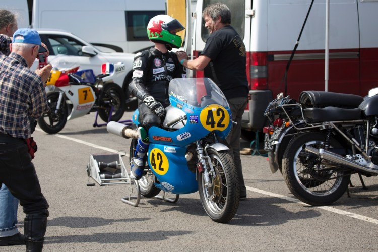 Alex in the paddock, ready to take the track.