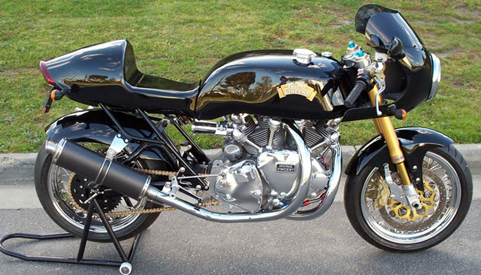 The prototype of a road bike, which never hit the road due to emission regulation today Irving-Vincent focuses exclusively on the track and racing.