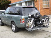 The Egli-Vincent is compact and light, however this is quite a bold way to transport it...